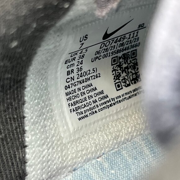 Nike Gray Cream Air Force 1 Shadow Sneakers | US Size 7 - Picture 5 of 10